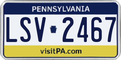 PA license plate LSV2467