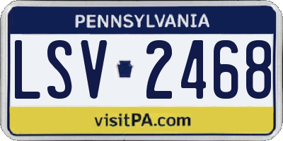 PA license plate LSV2468