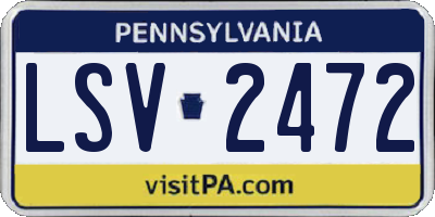 PA license plate LSV2472
