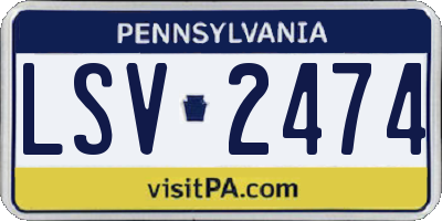 PA license plate LSV2474
