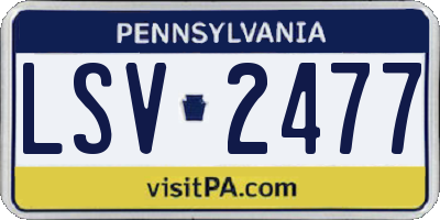 PA license plate LSV2477