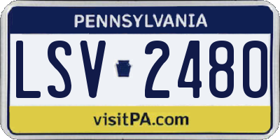 PA license plate LSV2480