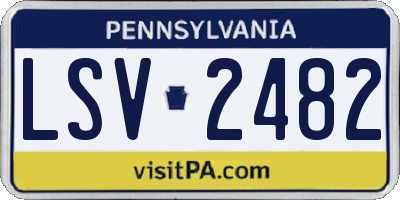PA license plate LSV2482