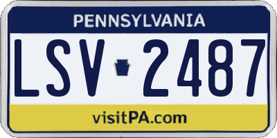 PA license plate LSV2487