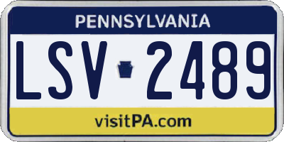 PA license plate LSV2489