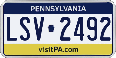 PA license plate LSV2492