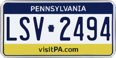 PA license plate LSV2494