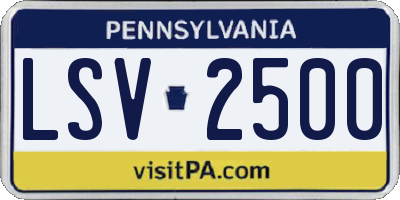 PA license plate LSV2500