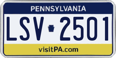 PA license plate LSV2501