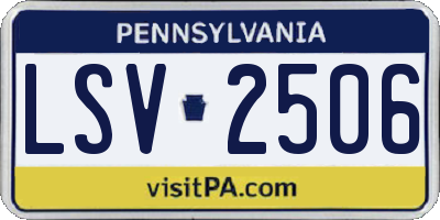 PA license plate LSV2506