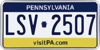 PA license plate LSV2507