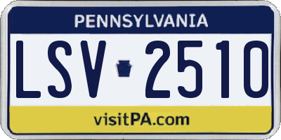 PA license plate LSV2510