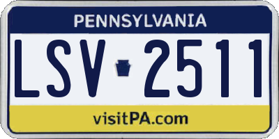 PA license plate LSV2511