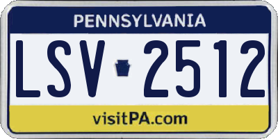 PA license plate LSV2512