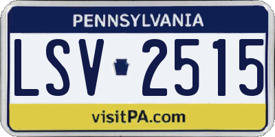PA license plate LSV2515