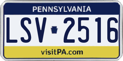 PA license plate LSV2516