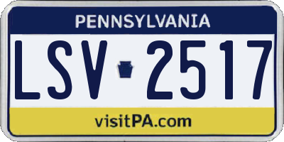 PA license plate LSV2517