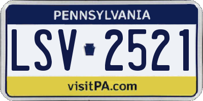 PA license plate LSV2521