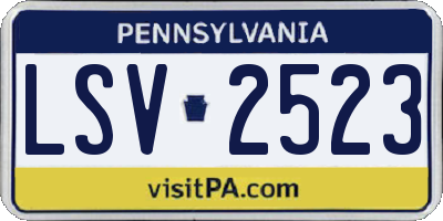 PA license plate LSV2523