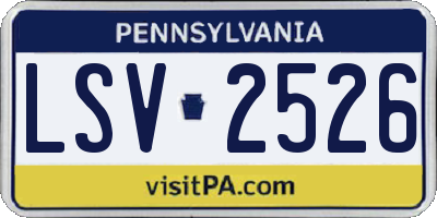 PA license plate LSV2526
