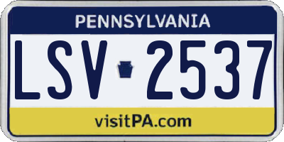PA license plate LSV2537