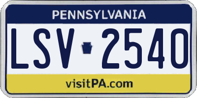 PA license plate LSV2540