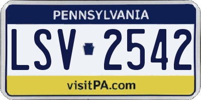 PA license plate LSV2542