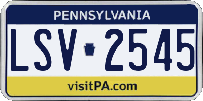 PA license plate LSV2545