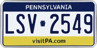 PA license plate LSV2549