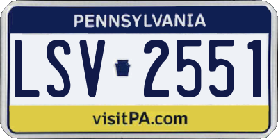 PA license plate LSV2551