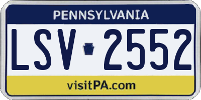 PA license plate LSV2552
