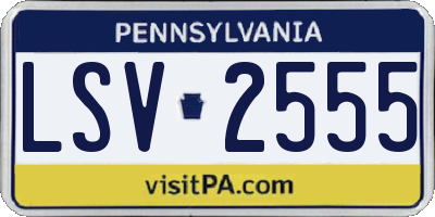 PA license plate LSV2555