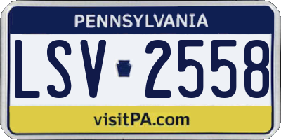 PA license plate LSV2558