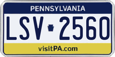 PA license plate LSV2560