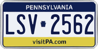 PA license plate LSV2562