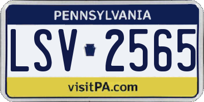 PA license plate LSV2565