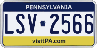 PA license plate LSV2566