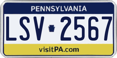 PA license plate LSV2567