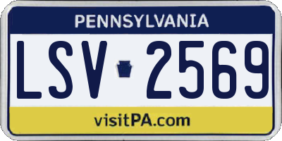 PA license plate LSV2569