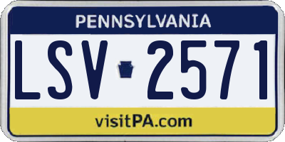 PA license plate LSV2571