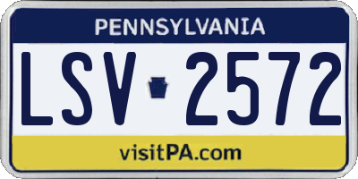 PA license plate LSV2572