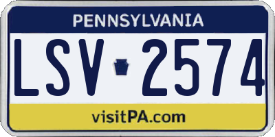 PA license plate LSV2574