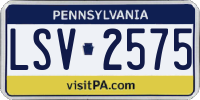 PA license plate LSV2575