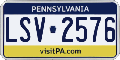 PA license plate LSV2576