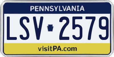PA license plate LSV2579