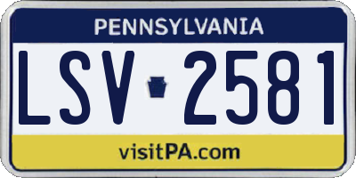 PA license plate LSV2581
