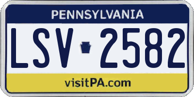 PA license plate LSV2582