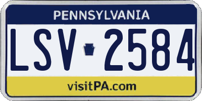 PA license plate LSV2584