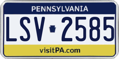 PA license plate LSV2585