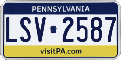 PA license plate LSV2587